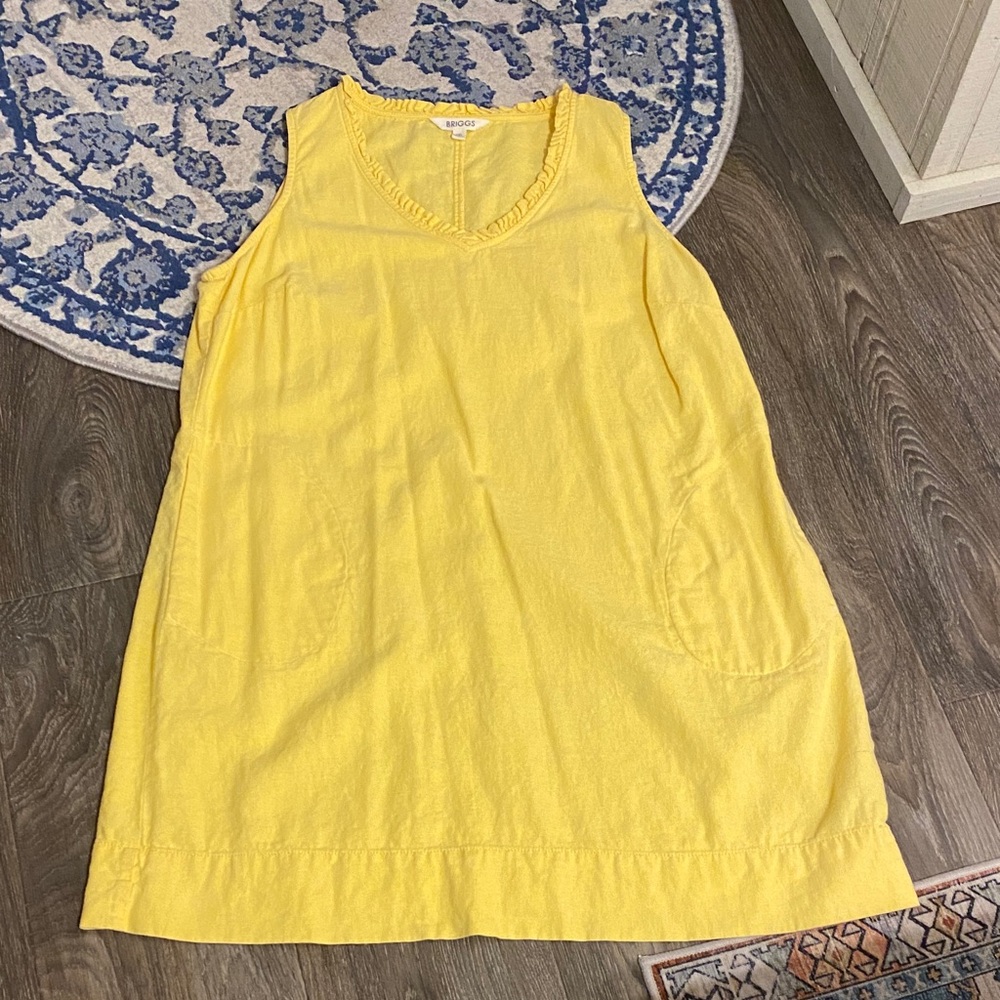 Briggs New York Yellow Sleeveless Mini Dress; size XXL